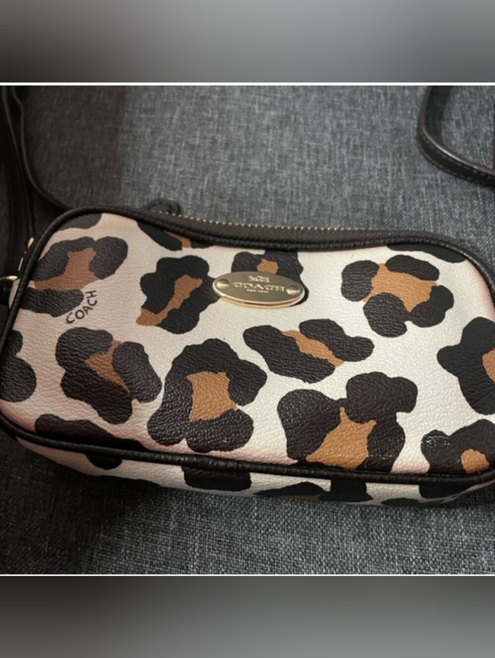 Coach Leopard Print Crossbody Bag - Brown/Black/White